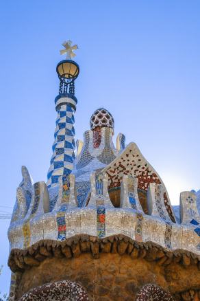 Gaudí architecture in Parc Güell - Barcelona (ES), April 2017